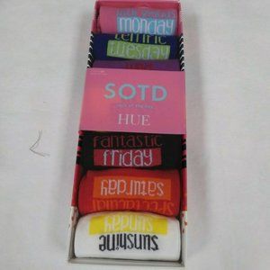 Hue 7 Pairs Liner Sock of the Day Boxed Set One Size Fits Most Candy Pink